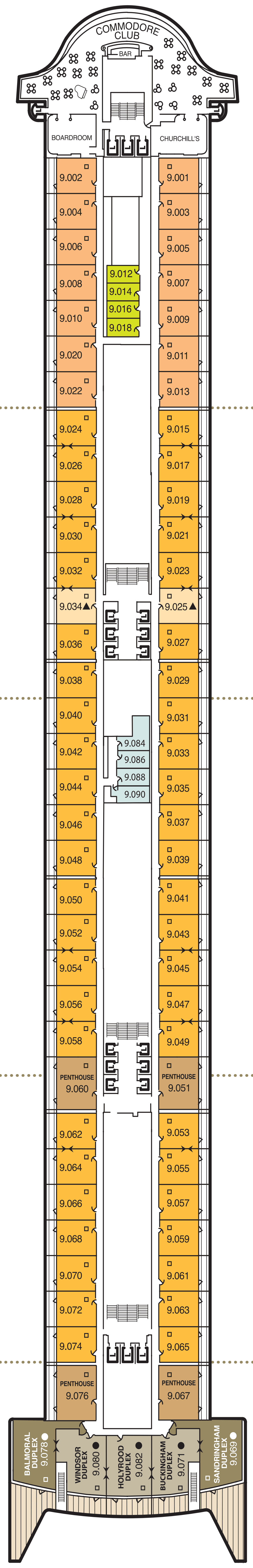 Deck 9 plan, front half