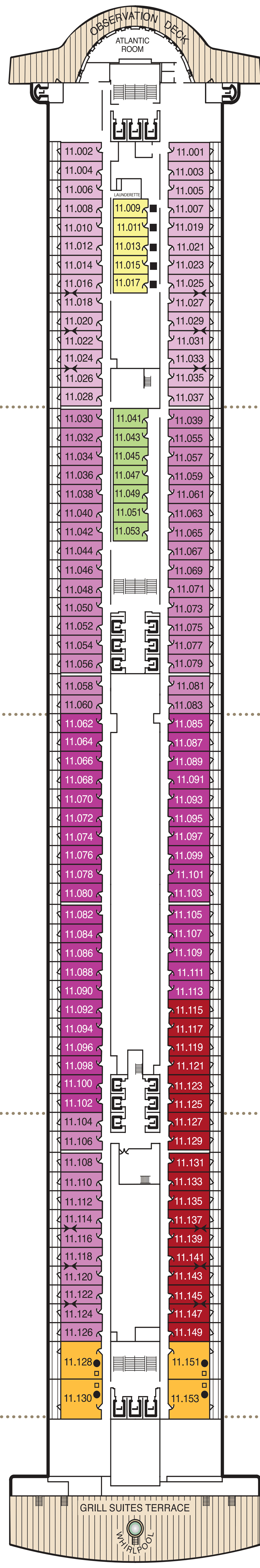 Deck 11 plan, front half