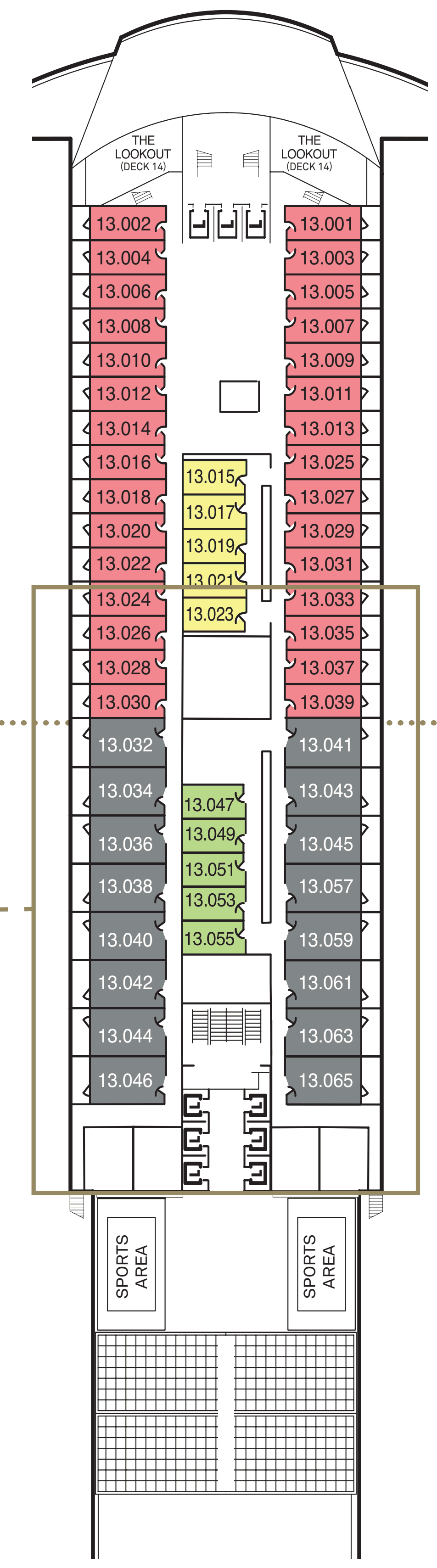 Deck 13 plan, front half